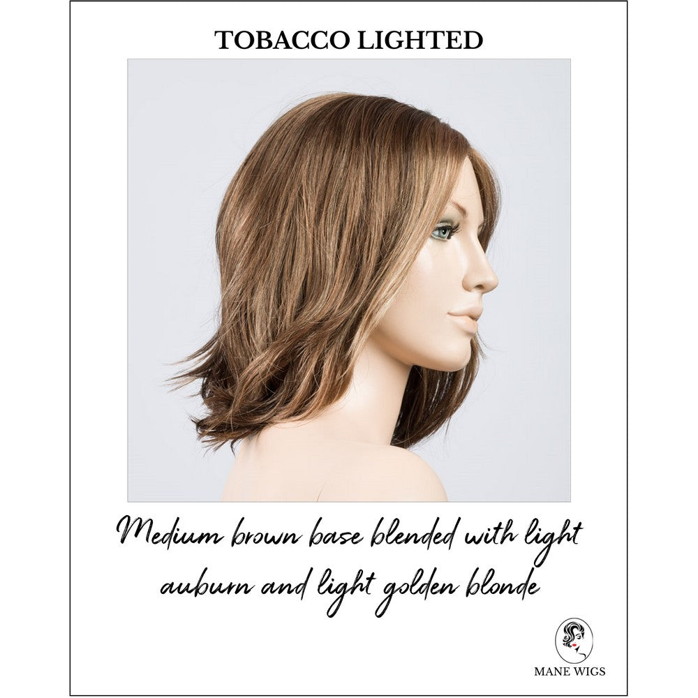 Destiny wig by Ellen Wille in Tobacco Lighted-Medium brown base blended with light auburn and light golden blonde