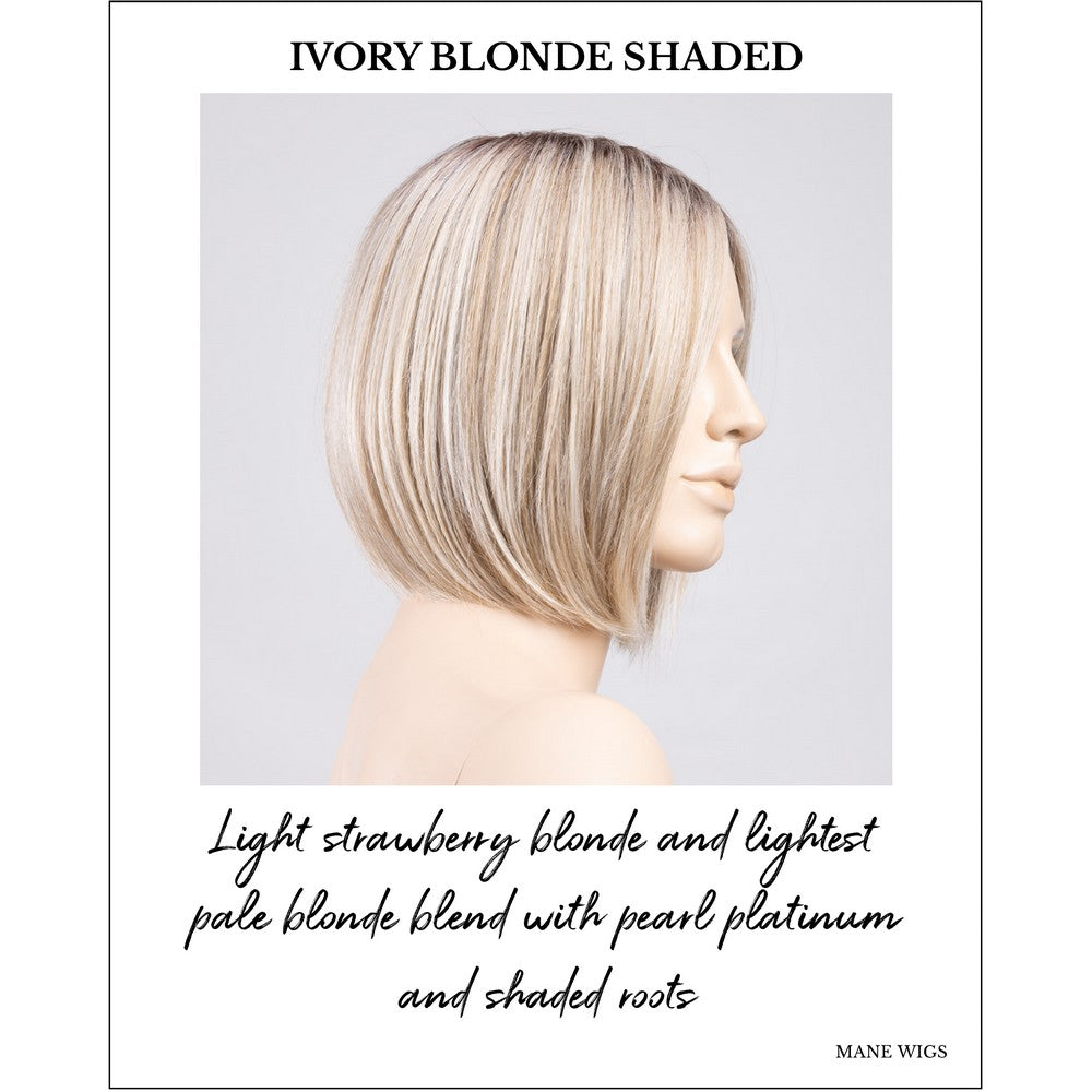 Dua by Ellen Wille in Ivory Blonde Shaded-Light strawberry blonde and lightest pale blonde blend with pearl platinum and shaded roots