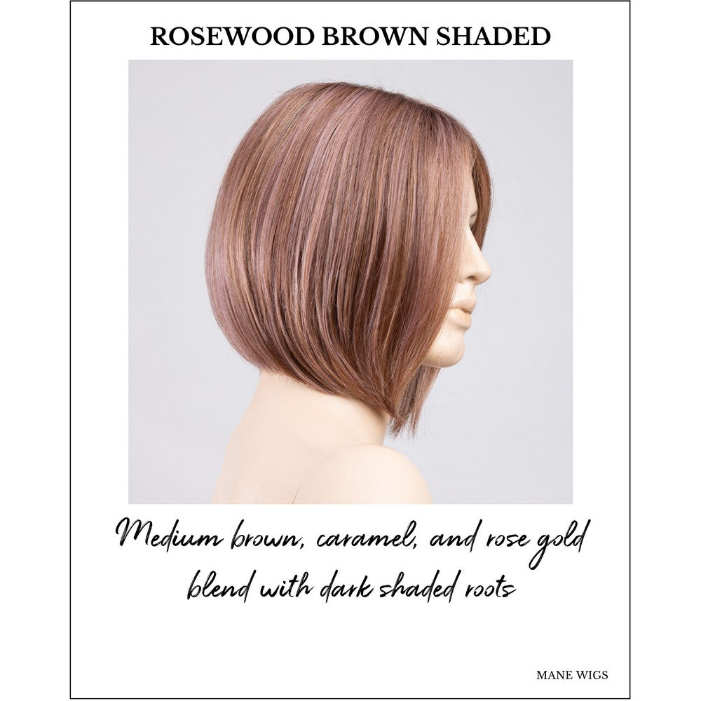 Dua by Ellen Wille in Rosewood Brown Shaded-Medium brown, caramel, and rose gold blend with dark shaded roots