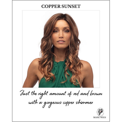 Blaze by Estetica wig in COPPER SUNSET-Just the right amount of red and brown with a gorgeous copper shimmer