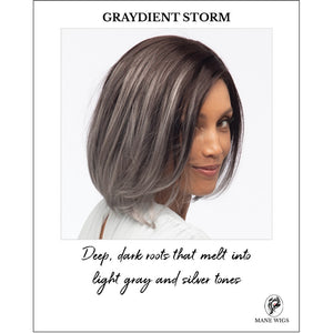 Jamison by Estetica wig in GRAYDIENT STORM-Deep, dark roots that melt into light gray and silver tones