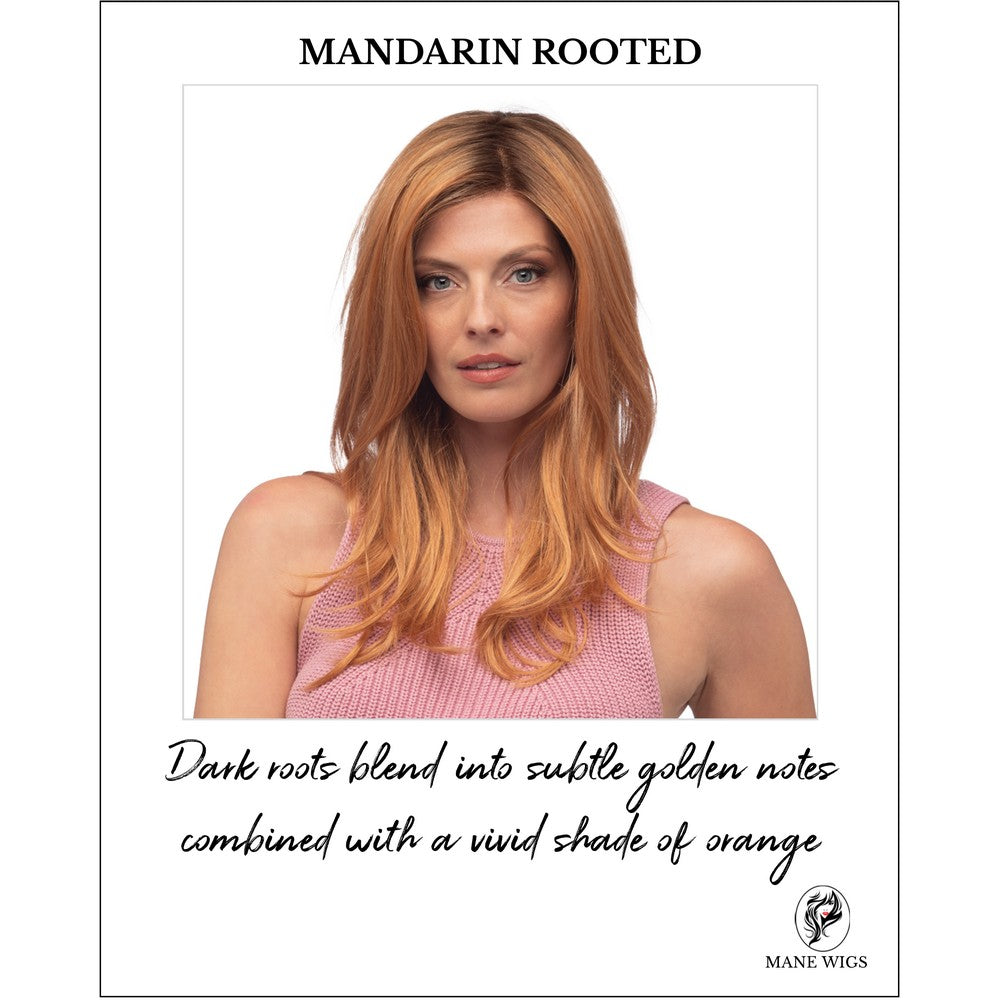 MANDARIN ROOTED-Dark roots blend into subtle golden notes combined with a vivid shade of orange