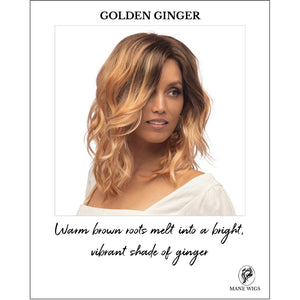 Ocean by Estetica wig in GOLDEN GINGER-Warm brown roots melt into a bright vibrant shade of ginger.