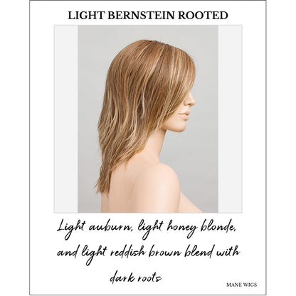 Flow by Ellen Wille wig in Light Bernstein Rooted-Light auburn, light honey blonde, and light reddish brown blend with dark roots