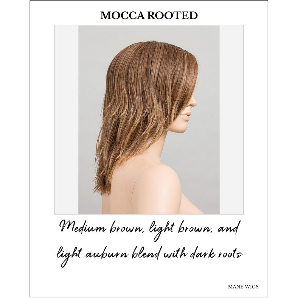 Flow by Ellen Wille wig in Mocca Rooted-Medium brown, light brown, and light auburn blend with dark roots