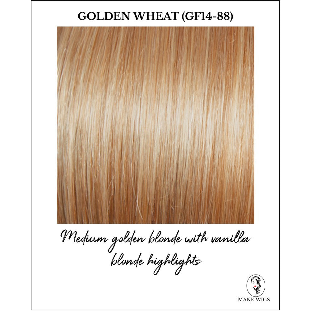 Golden Wheat (GF14-88)-Medium golden blonde with vanilla blonde highlights