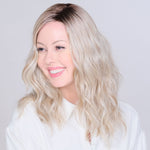 Load image into Gallery viewer, Rose Ella Hand Tied by Belle Tress wig in Butterbeer Blonde Image 4
