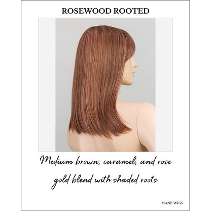 Jacky by Ellen Wille Wig in Rosewood Rooted-Medium brown, caramel, and rose gold blend with shaded roots