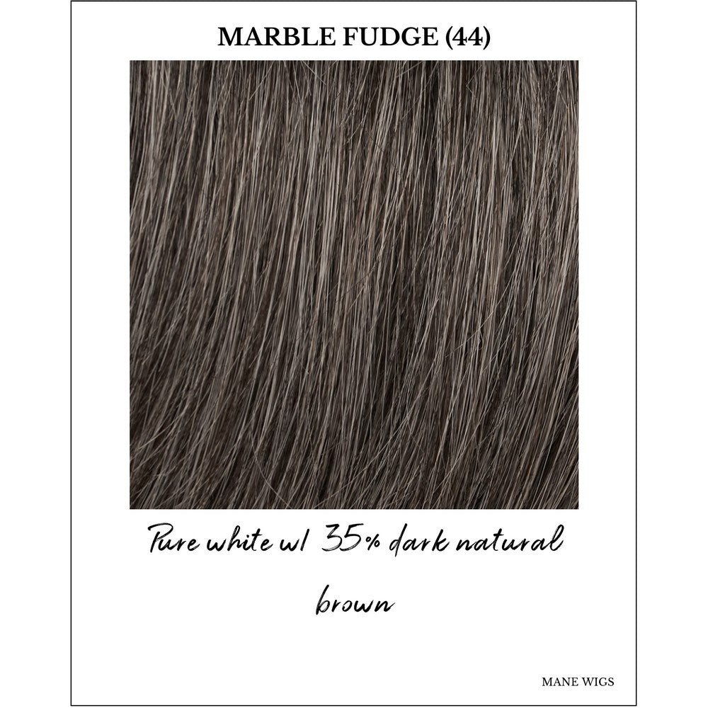 Marble Fudge (44)-Pure white w/ 35% dark natural brown