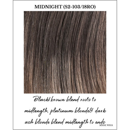 Midnight Cocoa (FS4/33/30A)-Dark brown, medium red, medium red blonde/brown blend w/ medium red blonde/brown bold highlights