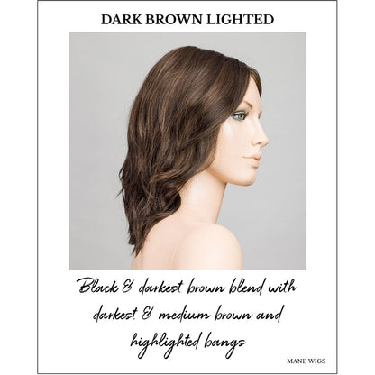Mila by Ellen Wille in Dark Brown Lighted-Black & darkest brown blend with darkest & medium brown and highlighted bangs