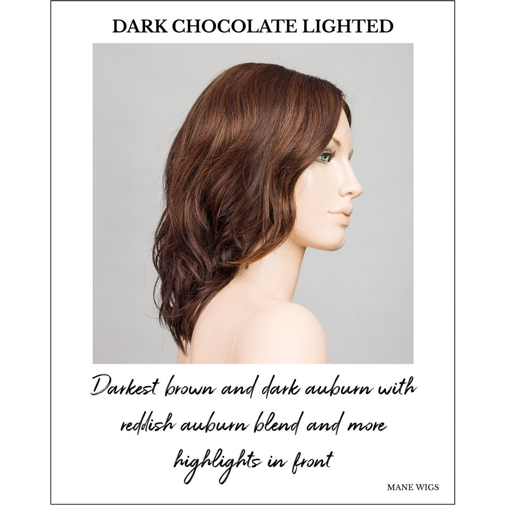 Mila by Ellen Wille in Dark Chocolate Lighted-Darkest brown and dark auburn with reddish auburn blend and more highlights in front