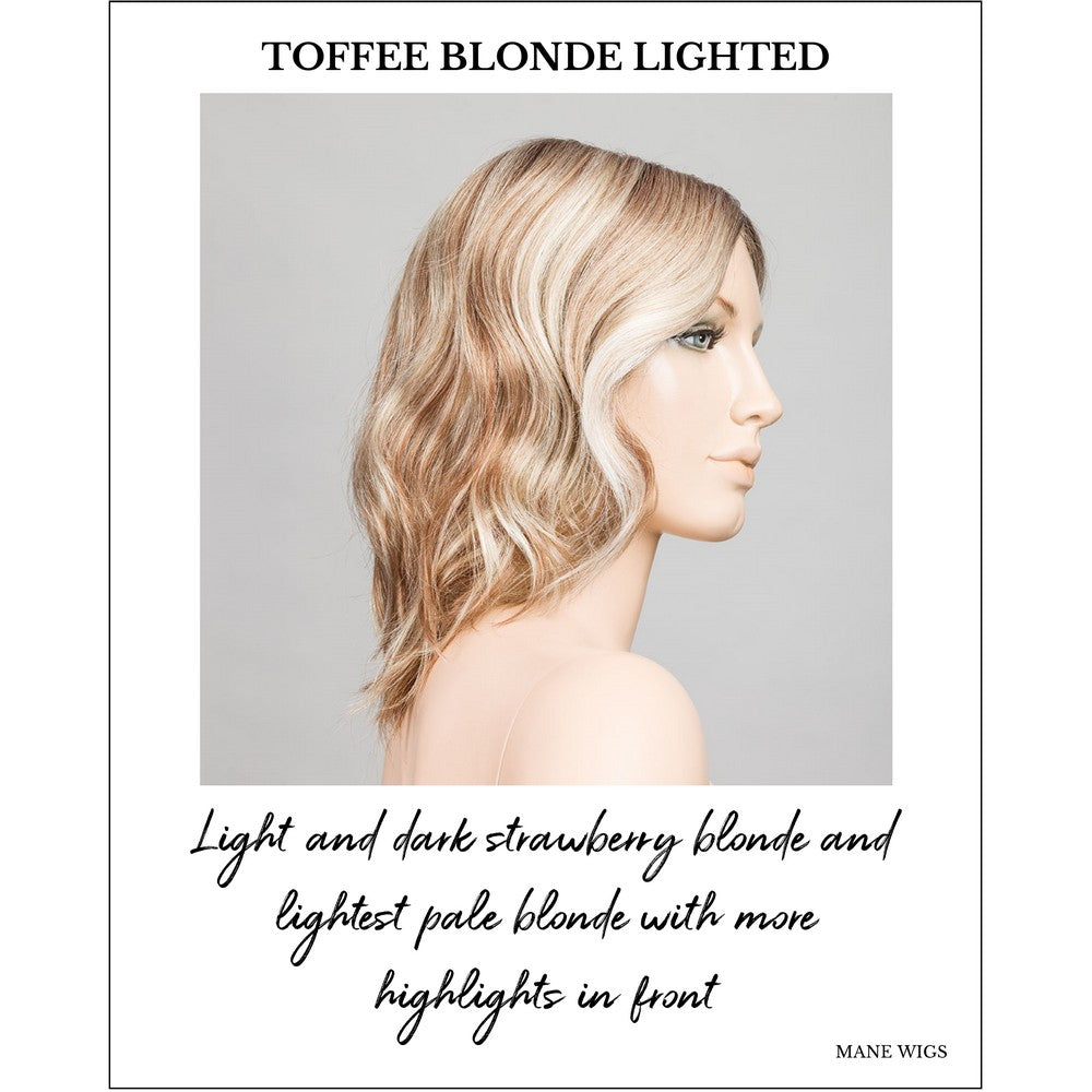 Mila by Ellen Wille in Toffee Blonde Lighted-Light and dark strawberry blonde and lightest pale blonde with more highlights in front 