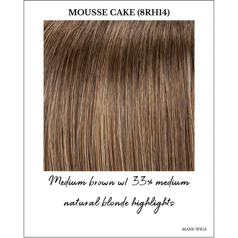 Mousse Cake (8RH14)-Medium brown w/ 33% medium natural blonde highlights