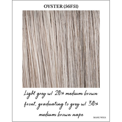 Oyster (56F51)-Light grey w/ 20% medium brown front, graduating to grey w/ 30% medium brown nape