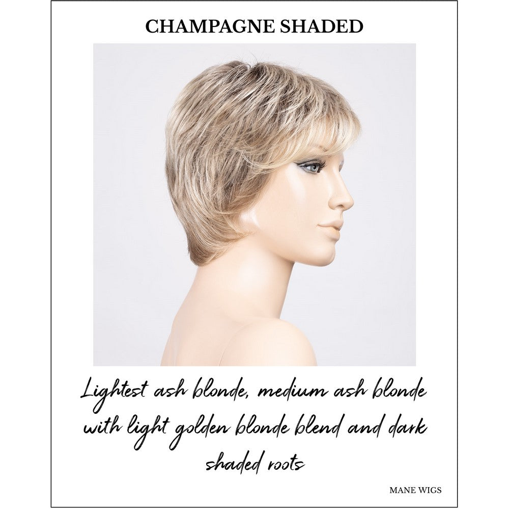Prima Soft by Ellen Wille in Champagne Shaded-Lightest ash blonde, medium ash blonde with light golden blonde blend and dark shaded roots