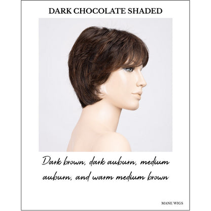 Prima Soft by Ellen Wille in Dark Chocolate Shaded-Dark brown, dark auburn, medium auburn, and warm medium brown