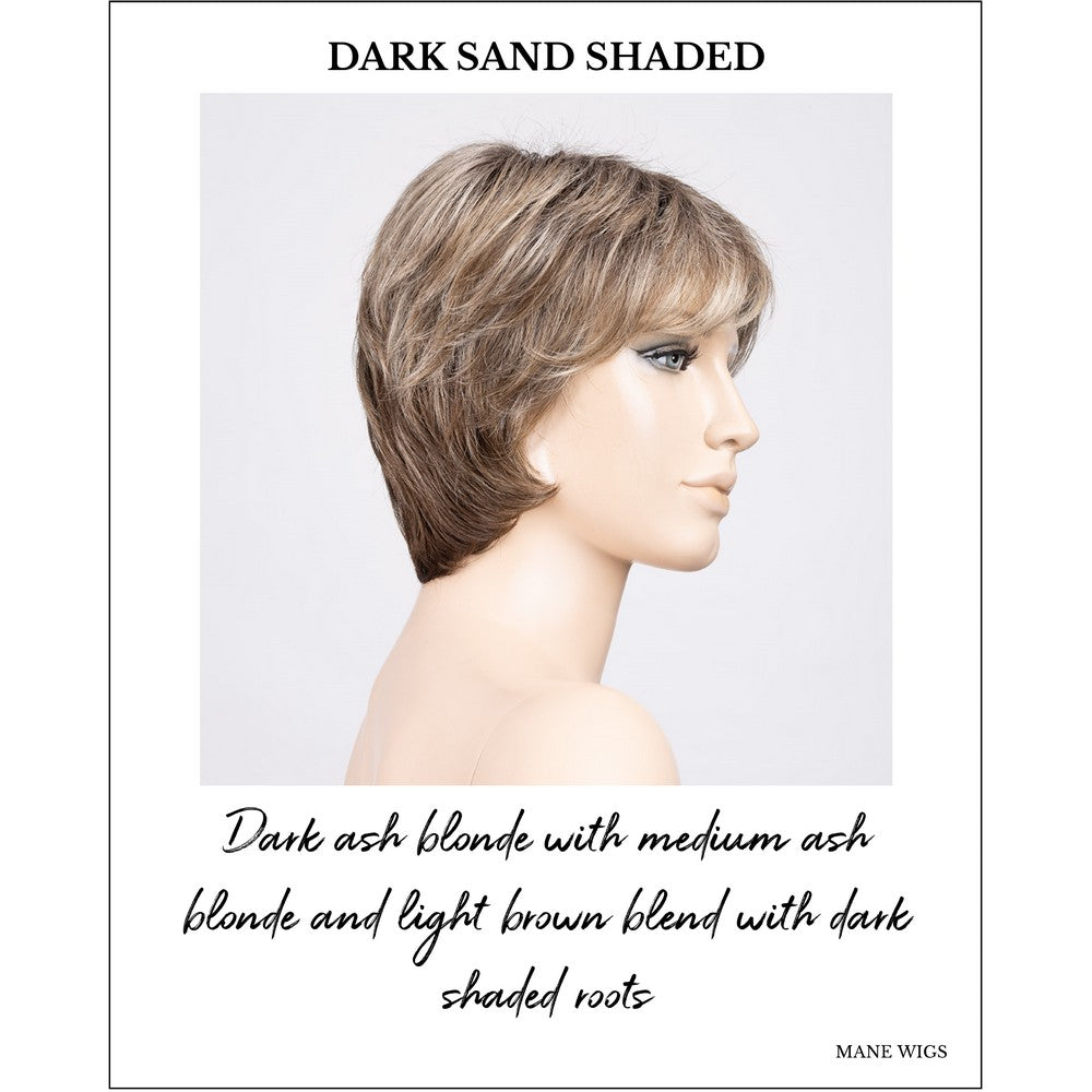 Prima Soft by Ellen Wille in Dark Sand Shaded-Dark ash blonde with medium ash blonde and light brown blend with dark shaded roots