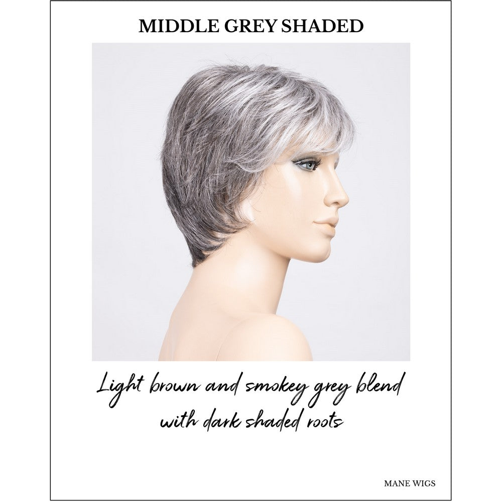 Prima Soft by Ellen Wille in Middle Grey Shaded-Light brown and smokey grey blend with dark shaded roots