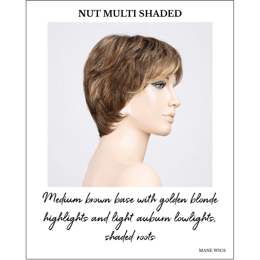 Prima Soft by Ellen Wille in Nut Multi Shaded-Medium brown base with golden blonde highlights and light auburn lowlights, shaded roots