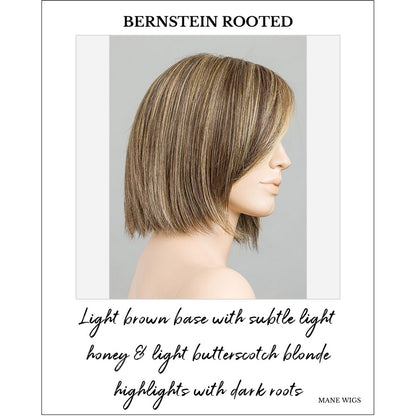 Ready by Ellen Wille in Bernstein Rooted-Light brown base with subtle light honey & light butterscotch blonde highlights with dark roots