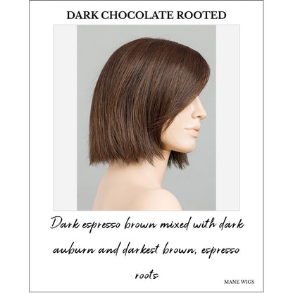Ready by Ellen Wille in Dark Chocolate Rooted-Dark espresso brown mixed with dark auburn and darkest brown, espresso roots