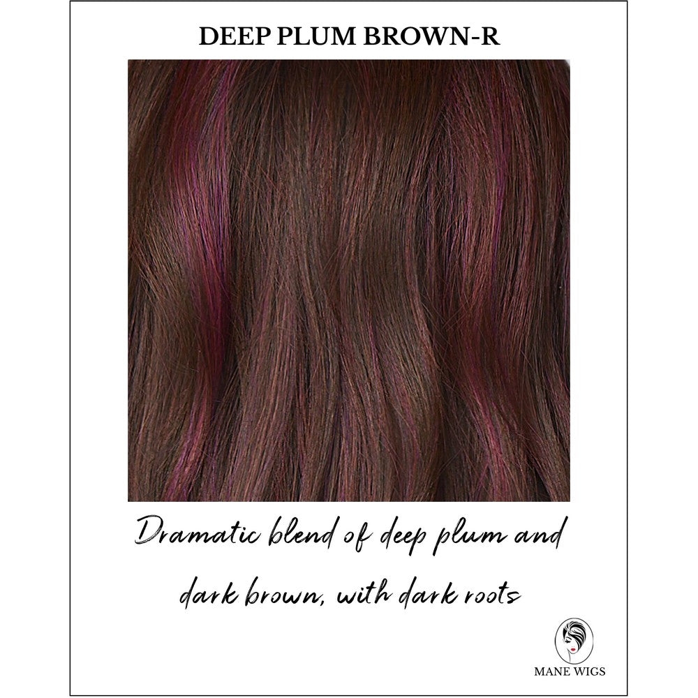 Deep Plum Brown-R-Dramatic blend of deep plum and dark brown, with dark roots