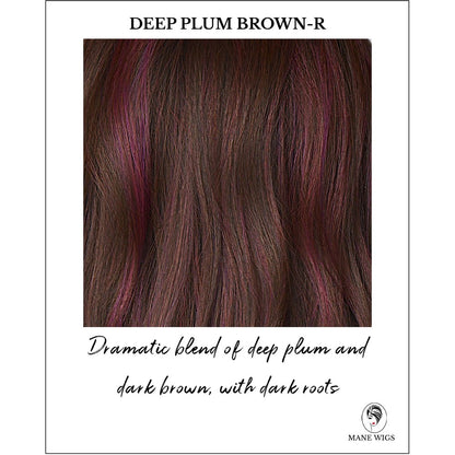 Deep Plum Brown-R-Dramatic blend of deep plum and dark brown, with dark roots