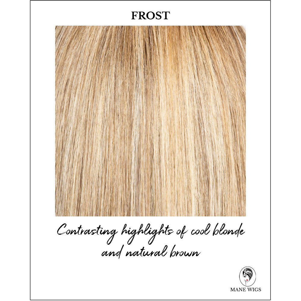Frost-Contrasting highlights of cool blonde and natural brown