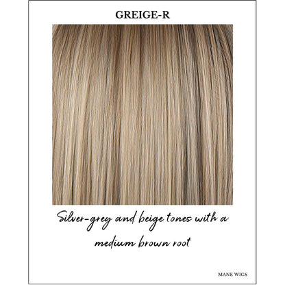 Greige-R-Silver-grey and beige tones with a medium brown root