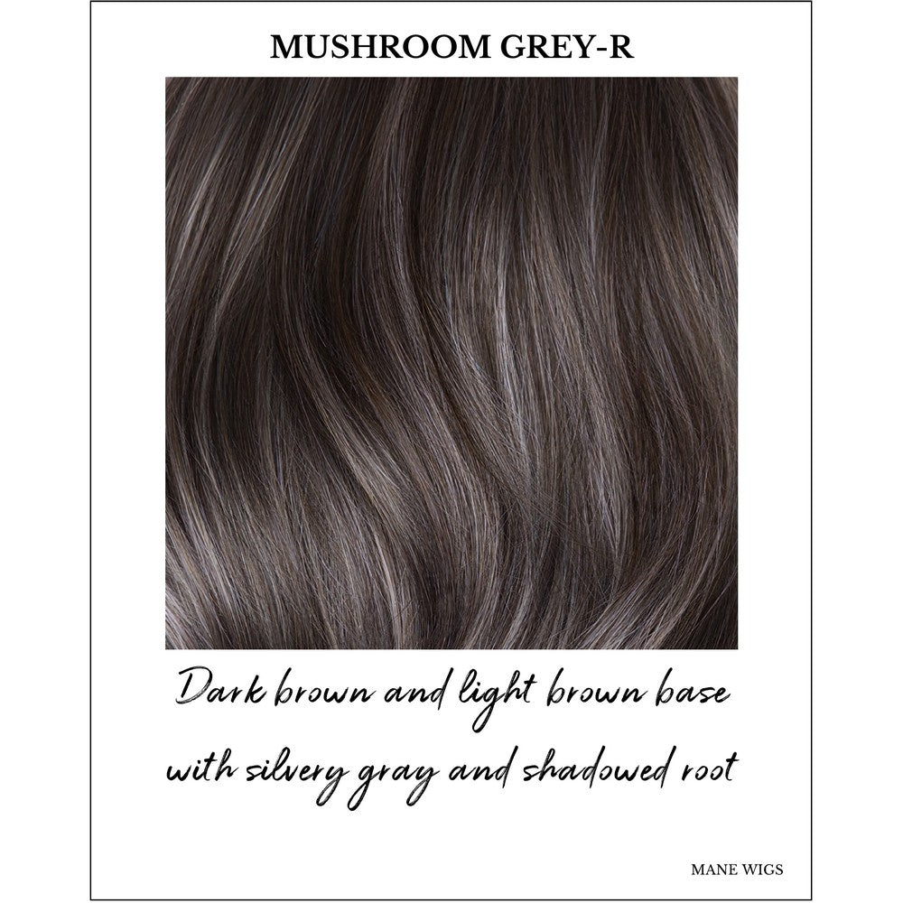 Mushroom Grey-R-Dark brown and light brown base with silvery gray and shadowed root
