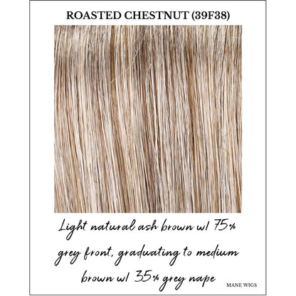 Roasted Chestnut (39F38)-Light natural ash brown w/ 75% grey front, graduating to medium brown w/ 35% grey nape