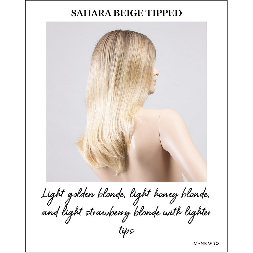 Savelli by Ellen Wille in Sahara Beige Tipped-Light golden blonde, light honey blonde, and light strawberry blonde with lighter tips