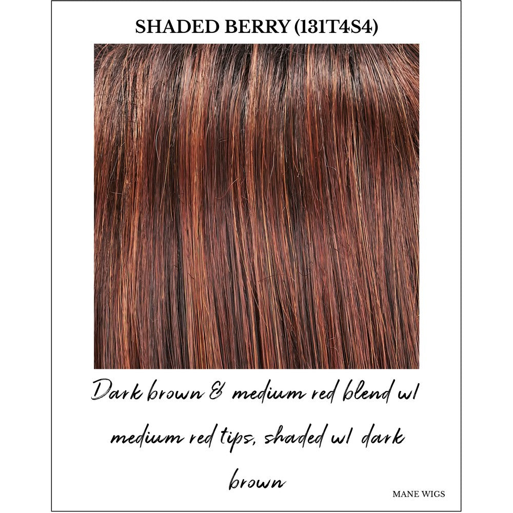 Shaded Berry (131T4S4)-Dark brown & medium red blend w/ medium red tips, shaded w/ dark brown