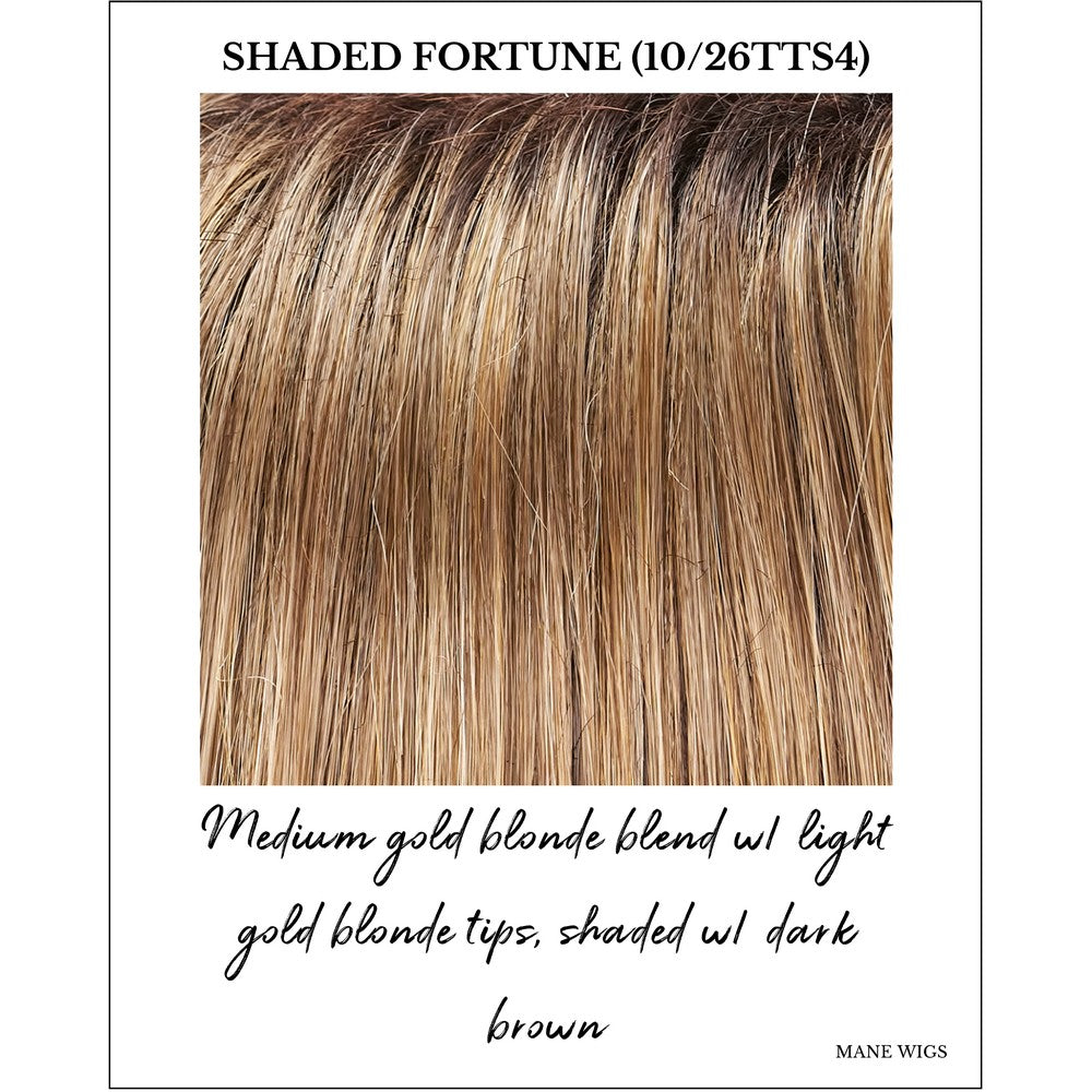 Shaded Fortune (10/26TTS4)-Medium gold blonde blend w/ light gold blonde tips, shaded w/ dark brown