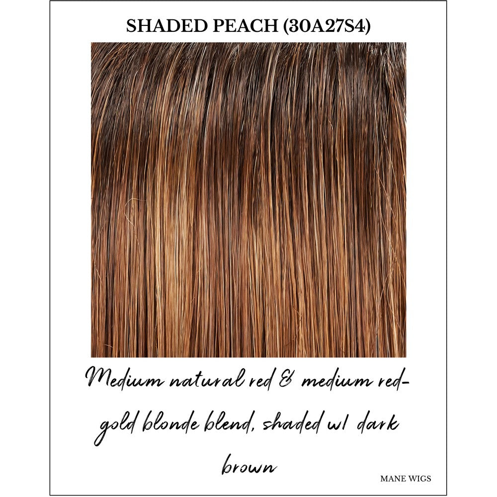 Shaded Peach (30A27S4)-Medium natural red & medium red-gold blonde blend, shaded w/ dark brown