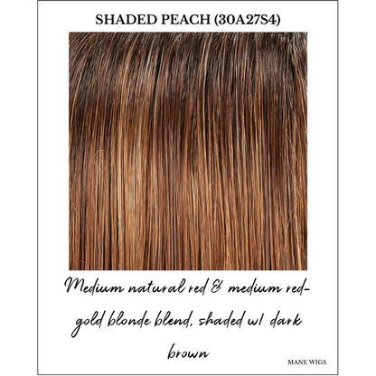Shaded Peach (30A27S4)-Medium natural red & medium red-gold blonde blend, shaded w/ dark brown