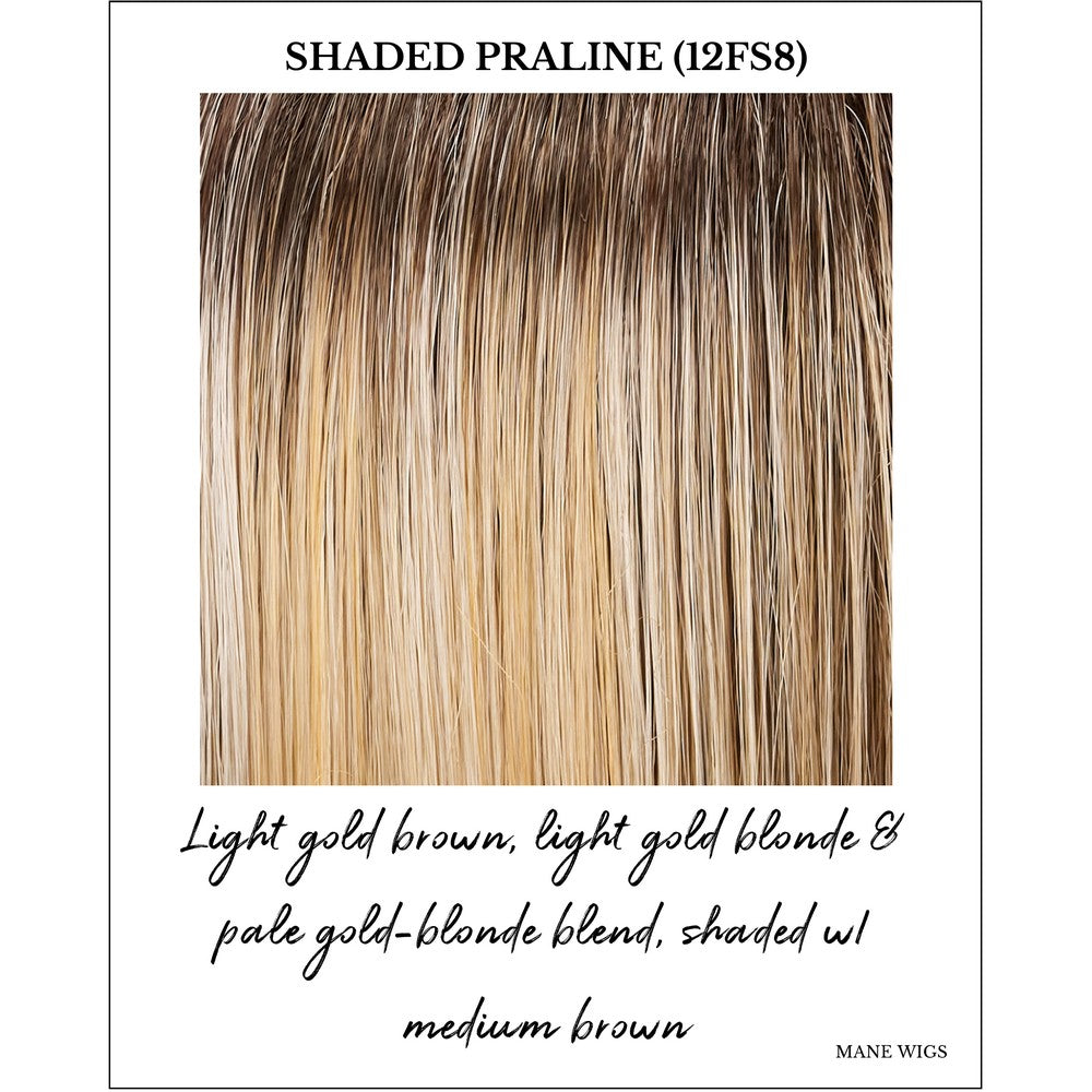 Shaded Praline (12FS8)-Light gold brown, light gold blonde & pale gold-blonde blend, shaded w/ medium brown