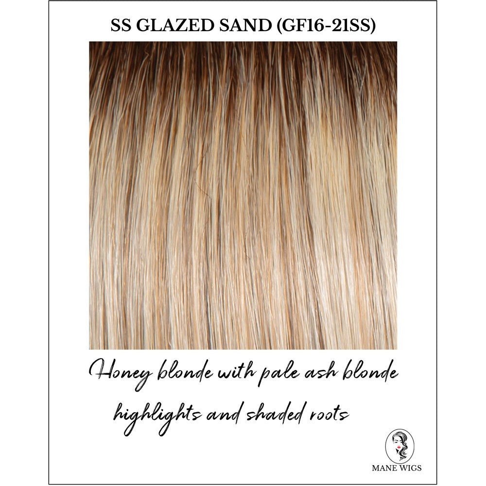 SS Glazed Sand (GF16-21SS)-Honey blonde with pale ash blonde highlights and shaded roots
