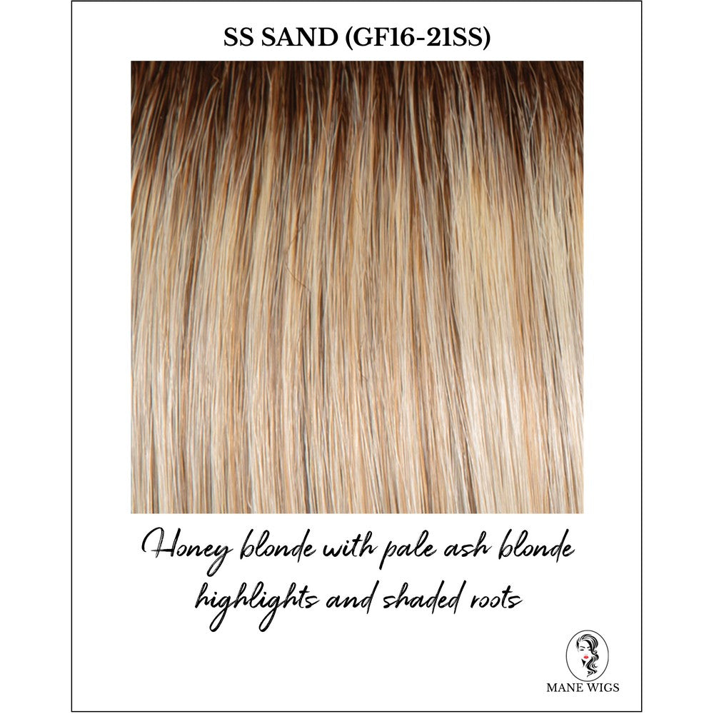 SS Sand (GF16-21SS)-Honey blonde with pale ash blonde highlights and shaded roots