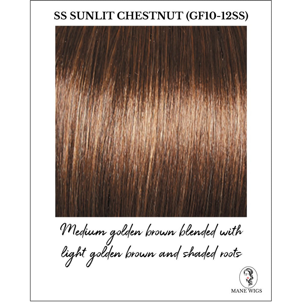 SS Sunlit Chestnut (GF10-12SS)-Medium golden brown blended with light golden brown and shaded roots