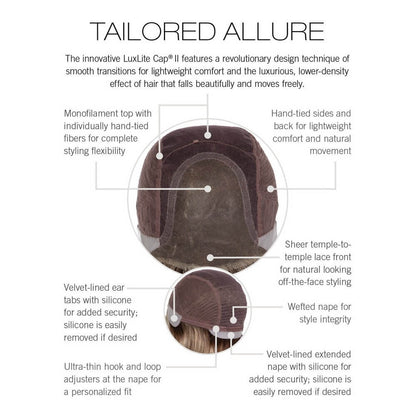 Tailored Allure by Raquel Welch wig cap construction