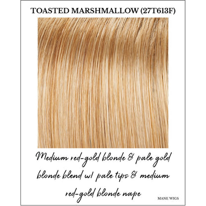 Toasted Marshmallow (27T613F)-Medium red-gold blonde & pale gold blonde blend w/ pale tips & medium red-gold blonde nape