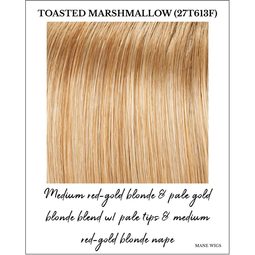 Toasted Marshmallow (27T613F)-Medium red-gold blonde & pale gold blonde blend w/ pale tips & medium red-gold blonde nape