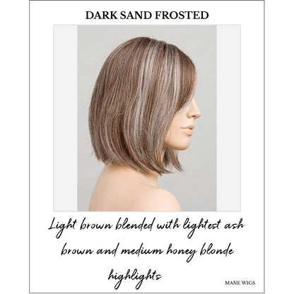 Vivi by Ellen Wille wig in Dark Sand Frosted-Light brown blended with lightest ash brown and medium honey blonde highlights
