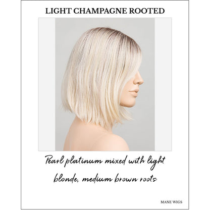 Vivi by Ellen Wille wig in Light Champagne Rooted-Pearl platinum mixed with light blonde, medium brown roots