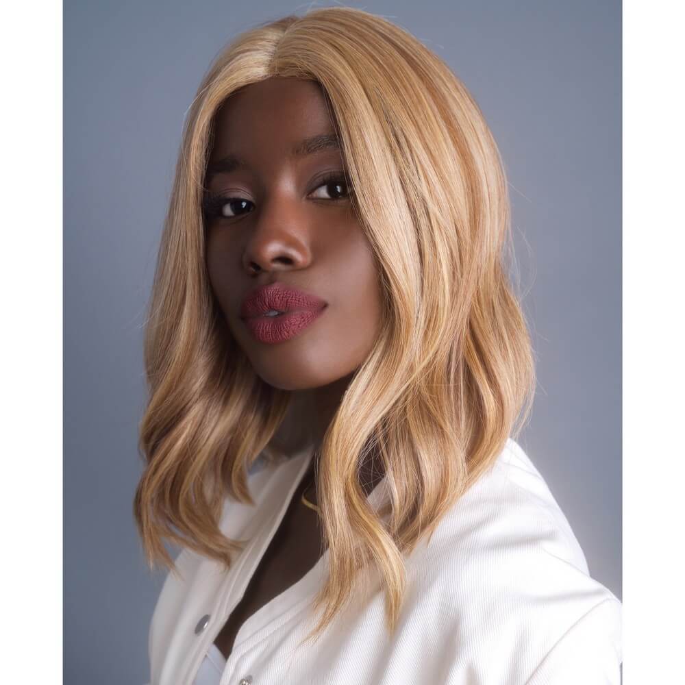 High Heat Mid Wavy Topper by Alexander Couture in Creamy Toffee Image 2