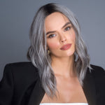 Load image into Gallery viewer, High Heat Mid Wavy Topper by Alexander Couture in Salt &amp; Pepper-MR
