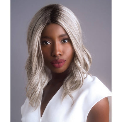 High Heat Mid Wavy Topper by Alexander Couture in Silver Brown-MR Image 2