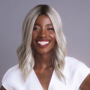 High Heat Mid Wavy Topper by Alexander Couture in Silver Brown-MR Image 1